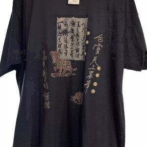 Vintage India Ink Women’s T-shirt Plus 2X Black Graphic Design Pullover NWT